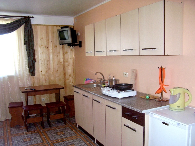 Кухня в номере Студия частного дома отдыха У Натали Крым, Севастополь,, Любимовка
